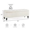 HUIMO Ottoman With Storage, 51-inch Storage Ottoman Bench With Button-Tufted, Bedroom Bench Safety Hinge Ottoman In Upholstered Fabrics, Large Storage Bench For Bedroom, Living Room (Ivory)