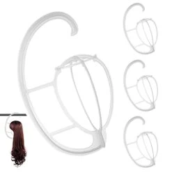 Dreamlover Wig Stand, Wig Holder Hanger For Closet, Semitransparent, 4 Sets