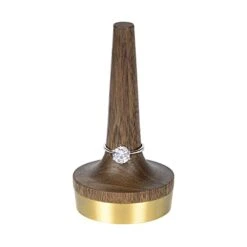 BelaDESIGN Wooden Ring Holder Walnut Wood Ring Holder Stand Jewelry Display, Gift For Engagement, Wedding Ceremony, Anniversary, Valentine's, Men And Women, 1 Piece -Songmics Furniture Shop 31Tct0jTWTL