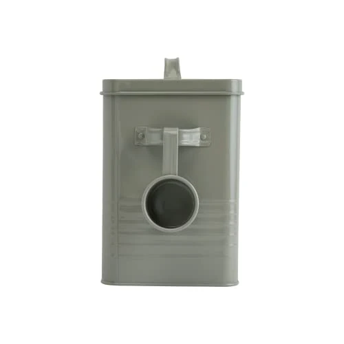 Bloomingville Farmhouse Metal Container With "Laundry Powder" Message, Lid, And Scoop, Grey 2 Bloomingville Farmhouse Metal Container With "Laundry Powder" Message, Lid, And Scoop, Grey - Image 2