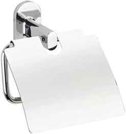 WENKO Toilet Roll Holder Puerto Rico With Lid/-Power-Loc, 6.5 X 13.5 X 14 Cm, Chrome -Songmics Furniture Shop 31TjE9ebPPL. AC