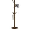 Vlush Sturdy Wooden Coat Rack Stand, Entryway Hall Tree Coat Tree With Solid Round Base For Hat,Clothes,Purse,Scarves,Handbags,Umbrella-(Dark Brown, 11 Hooks)