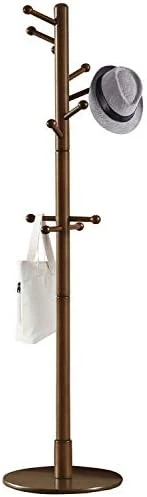 Vlush Sturdy Wooden Coat Rack Stand, Entryway Hall Tree Coat Tree With Solid Round Base For Hat,Clothes,Purse,Scarves,Handbags,Umbrella-(Dark Brown, 11 Hooks) 7 Vlush Sturdy Wooden Coat Rack Stand, Entryway Hall Tree Coat Tree With Solid Round Base For Hat,Clothes,Purse,Scarves,Handbags,Umbrella-(Dark Brown, 11 Hooks) - Image 7