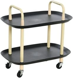 Main + Mesa Modern Plastic And Metal 2-Tier Trolley, Black And Dark Green 23 Main + Mesa Modern Plastic And Metal 2-Tier Trolley, Black And Dark Green -Songmics Furniture Shop 31TqgDgHNyL. AC