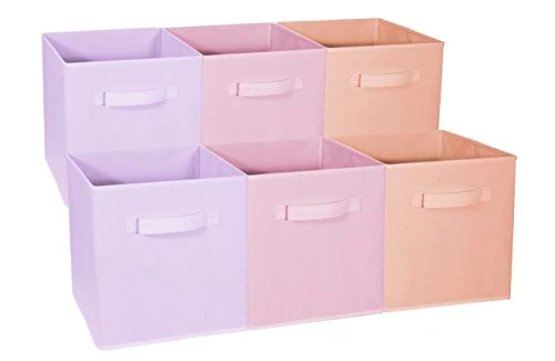 Sorbus® 11 Inch Cube Storage Organizer Bins - 6 Pack - Foldable Storage Cubes - Rectangular Shelf Basket - Great For Nursery, Playroom, Closet, Home Organization (Multi - Pink Orange Purple) 1 Sorbus® 11 Inch Cube Storage Organizer Bins - 6 Pack - Foldable Storage Cubes - Rectangular Shelf Basket - Great For Nursery, Playroom, Closet, Home Organization (Multi - Pink Orange Purple)