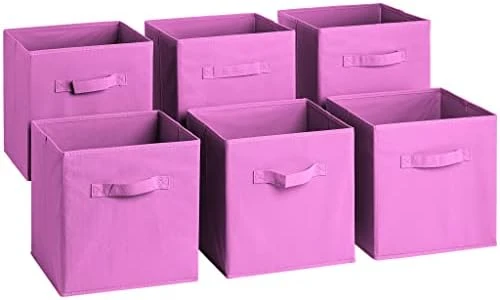 Sorbus® 11 Inch Cube Storage Organizer Bins - 6 Pack - Foldable Storage Cubes - Rectangular Shelf Basket - Great For Nursery, Playroom, Closet, Home Organization (Multi - Pink Orange Purple) 11 Sorbus® 11 Inch Cube Storage Organizer Bins - 6 Pack - Foldable Storage Cubes - Rectangular Shelf Basket - Great For Nursery, Playroom, Closet, Home Organization (Multi - Pink Orange Purple) - Image 11