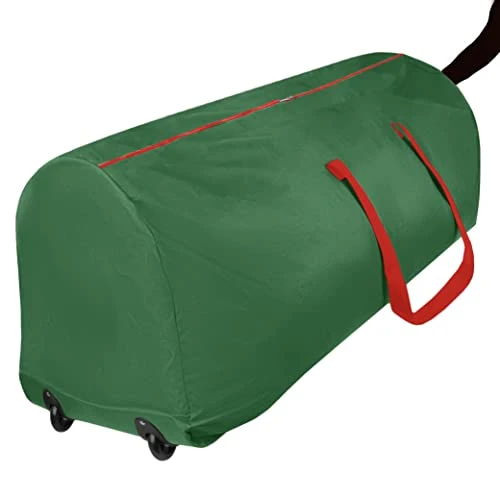 Rolling Tree Storage Bag - Storage For 9-Foot Artificial Christmas Holiday Tree. Zippered Bag, Carry Handles And Wheels For Easy Transport. Protects Against Dust, Insects, And Moisture. (GREEN) 1 Rolling Tree Storage Bag - Storage For 9-Foot Artificial Christmas Holiday Tree. Zippered Bag, Carry Handles And Wheels For Easy Transport. Protects Against Dust, Insects, And Moisture. (GREEN)