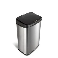NINESTARS Automatic Touchless Infrared Motion Sensor Trash Can With Stainless Steel Base & Oval, Silver/Black Lid, 21 Gal 17 NINESTARS Automatic Touchless Infrared Motion Sensor Trash Can With Stainless Steel Base & Oval, Silver/Black Lid, 21 Gal -Songmics Furniture Shop 31UBcCzt oL