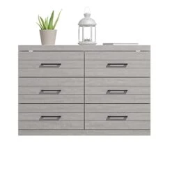 Galano Hamsper 6 Drawer Dresser - Tall Bedroom Storage - Hallway - Chest Organizer And Closet Cabinet Unit - Entryway Or Living Room - Easy Assembly - Dusty Grey Oak