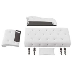 Holaki Velvet Chaise Lounge,Indoor Accent Chaise Chair With Pillow,Button Tufted Right Arm Facing Lounge Chair With Nailhead Trim & Solid Wood Legs,Modern Sleeper Sofa For Living Room (White) -Songmics Furniture Shop 31UPdWDig2L