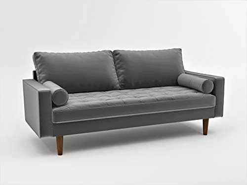 Container Furniture Direct Womble Velvet Upholstered Living Room Diamond Tufted Chesterfield Sofa With Gleaming Nailheads, Midnight 8 Container Furniture Direct Womble Velvet Upholstered Living Room Diamond Tufted Chesterfield Sofa With Gleaming Nailheads, Midnight - Image 8