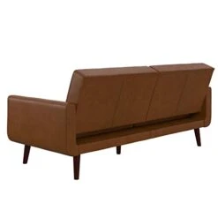 Allora Modern Adjustable Faux Leather Futon Sofa Bed In Camel Tan -Songmics Furniture Shop 31UsKtm8CWL