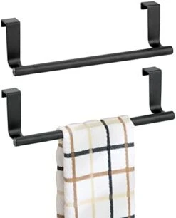 MDesign Metal Over The Door Towel Holder For Kitchen Cabinet - Hand, Dish, And Tea Towel Rack - Over The Door Towel Bar And Hanger - Kitchen And Bathroom Organizer - Omni Collection - 2 Pack, Satin 8 MDesign Metal Over The Door Towel Holder For Kitchen Cabinet - Hand, Dish, And Tea Towel Rack - Over The Door Towel Bar And Hanger - Kitchen And Bathroom Organizer - Omni Collection - 2 Pack, Satin -Songmics Furniture Shop 31UuifP8TjL. AC
