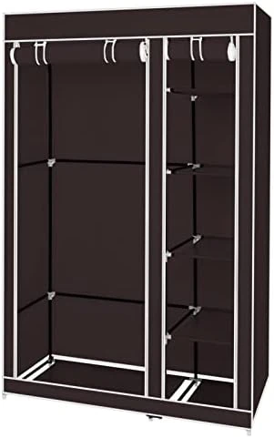 Savins 67" Portable Clothes Closet Wardrobe With Non-Woven Fabric And Hanging Rod Quick And Easy To Assemble Black 8 Savins 67" Portable Clothes Closet Wardrobe With Non-Woven Fabric And Hanging Rod Quick And Easy To Assemble Black - Image 8