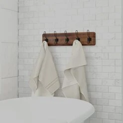 Rustic Coat Rack With 5 Hooks – Rustic Brown Wall Mounted 24" Coat Rack - Solid Pine Wood Entryway Hanger For Hanging Clothes, Hats, Purse, Keys - Vintage Farmhouse Coat Rack For Kitchen, Bedroom 19 Rustic Coat Rack With 5 Hooks – Rustic Brown Wall Mounted 24" Coat Rack - Solid Pine Wood Entryway Hanger For Hanging Clothes, Hats, Purse, Keys - Vintage Farmhouse Coat Rack For Kitchen, Bedroom -Songmics Furniture Shop 31UzbIH7CgL