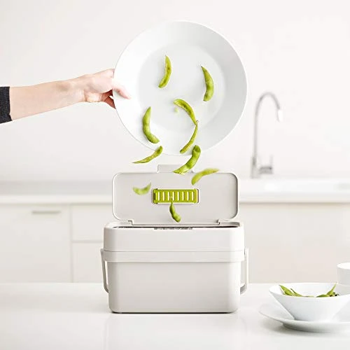 Joseph Joseph Compo 4 Easy-Fill Compost Bin Food Waste Caddy With Adjustable Air Vent, 1 Gallon / 4 Liters, Stone 2 Joseph Joseph Compo 4 Easy-Fill Compost Bin Food Waste Caddy With Adjustable Air Vent, 1 Gallon / 4 Liters, Stone - Image 2