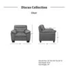 Homelegance 3-Piece Fabric Sofa Set, Dark Gray