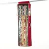 Covermates Keepsakes Hanging Gift Wrap Storage Bag – Holds Up To 20 Rolls - Interior Pockets For Accessories - Holiday Storage-Red