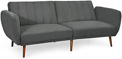 POWERSTONE Futon Sofa Bed - Modern Convertible Sleeper Sofa Couch Folding Recliner Futon Sofa With Armrest Adjustable Backrest Fabric Sofa Bed Futon Couch For Living Room Office Yellow 4 POWERSTONE Futon Sofa Bed - Modern Convertible Sleeper Sofa Couch Folding Recliner Futon Sofa With Armrest Adjustable Backrest Fabric Sofa Bed Futon Couch For Living Room Office Yellow - Image 4