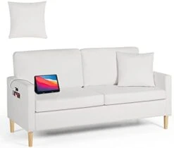 AILEEKISS Mid-Century Sectional Sofa Sets 3 Pieces Faux Leather Loveseat Couches With 2 USB Living Room Furniture Accent Arm Chairs For Small Space, Apartment, Office (1-Seater+1-Seater+3-Seater) -Songmics Furniture Shop 31VfG15 01L. AC