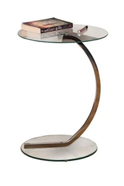 ASPECT Merlin Glass Round Table, 40 X 54 Cm, Clear