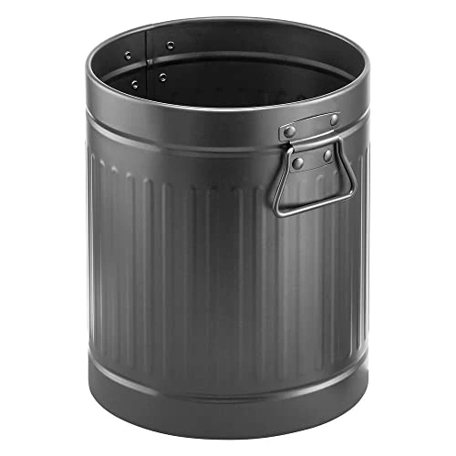 MDesign Steel Metal 2 Gallon/7 Liter Trash Can Wastebasket, Garbage Bin With Handles For Bathroom, Kitchen, Bedroom, Office - Holds Trash, Waste, Garbage, Recycling - Bronze 4 MDesign Steel Metal 2 Gallon/7 Liter Trash Can Wastebasket, Garbage Bin With Handles For Bathroom, Kitchen, Bedroom, Office - Holds Trash, Waste, Garbage, Recycling - Bronze - Image 4