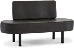 BarberPub Waiting Room Chairs Reception Settee Bench, Leather Upholstered Dining Bench With Backrest, Office Salon Furniture W702 (Dark Grey) -Songmics Furniture Shop 31W3iralD4L. AC