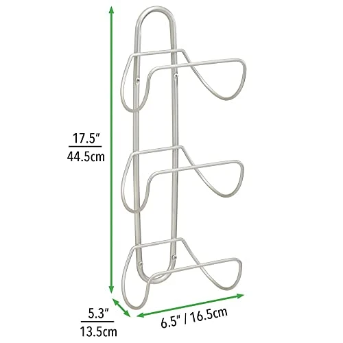 MDesign Modern Decorative Metal 3-Level Wall Mount Towel Rack Holder And Organizer For Storage Of Bathroom Towels, Washcloths, Hand Towels - Satin 4 MDesign Modern Decorative Metal 3-Level Wall Mount Towel Rack Holder And Organizer For Storage Of Bathroom Towels, Washcloths, Hand Towels - Satin - Image 4
