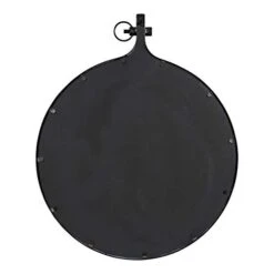 Kate And Laurel Yitro Round Industrial Modern Metal Framed Wall Mirror, 23.5x28.5, Black -Songmics Furniture Shop 31WUYL8JrLL