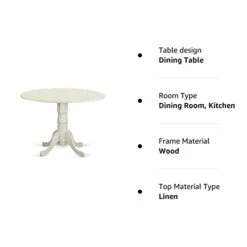 East West Furniture Wood Dining DLT-WHI-TP Modern Kitchen Table Round Tabletop And 42 X 29.5-Linen White Finish -Songmics Furniture Shop 31Wpsyr9JtL