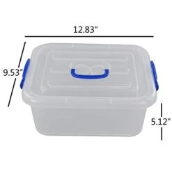 Morcte 8 Liter Clear Latching Box, Plastic Storage Bin With Handle, 2-Pack -Songmics Furniture Shop 31Wq5AEPBWL