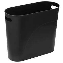MIEDEON Plastic Small Trash Can Wastebasket With Handles, 3 Gallon Garbage Container Bin For Bathroom, Kitchen, Laundry Room, Home Office, Dorms (Black, 3 Gallons) -Songmics Furniture Shop 31X1xD7UXoL 1