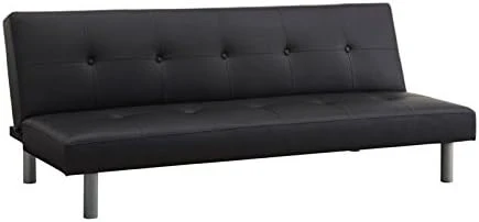 DHP Nola Futon Couch With Tufted Faux Leather Upholstery, Modern Style, White Faux Leather, Twin 6 DHP Nola Futon Couch With Tufted Faux Leather Upholstery, Modern Style, White Faux Leather, Twin - Image 6