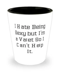 GENERIC Fancy Valet Shot Glass, I Hate Being Sexy But I'm A Valet So I Can't, Funny Gifts For Men Women From Colleagues, Birthday Gifts, Funny Valet Shot Glass Gift, Funny Valet Shot Glass Gifts, Funny Valet