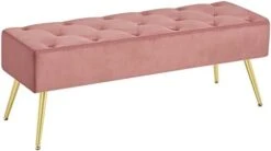 Yaheetech Modern Ottoman Bench Boucle Bench Upholstered Footrest For Living Room With Gold Metal Legs And Padded Seat Ivory -Songmics Furniture Shop 31XPvqdgIZL. AC