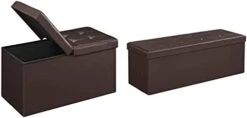 SONGMICS 30 Inches Folding Storage Ottoman Bench, Storage Chest Footstool, Brown ULSF45BR & 43 Inches Folding Storage Ottoman Bench, Storage Chest, Footrest, Holds Up To 660 Lb, Brown ULSF703 -Songmics Furniture Shop 31XWThumu L. AC