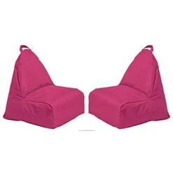 Factory Direct Partners 13302-RS Cali Alpine Sack Bean Bag Chair, Dirt-Resistant Coated Oxford Fabric - Raspberry (2-Pack)