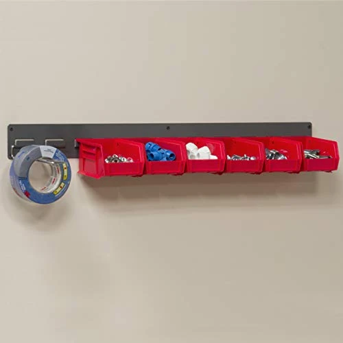 Akro-Mils 30632GY Louvered Single Row Steel Wall Panel Garage Organizer For Mounting AkroBin Storage Bins, (32-Inch W X 3-Inch H), Grey, (2-Pack) 2 Akro-Mils 30632GY Louvered Single Row Steel Wall Panel Garage Organizer For Mounting AkroBin Storage Bins, (32-Inch W X 3-Inch H), Grey, (2-Pack) - Image 2