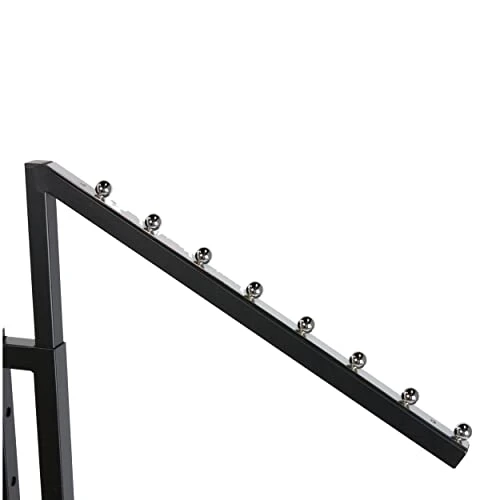 Clothing Rack - Black 2-Way - Straight & Slanted Arms With Black Matte And Chrome Accents - Adjustable From 48" To 72" - Use For Retail, Restaurants, And Home Storage 4 Clothing Rack - Black 2-Way - Straight & Slanted Arms With Black Matte And Chrome Accents - Adjustable From 48" To 72" - Use For Retail, Restaurants, And Home Storage - Image 4