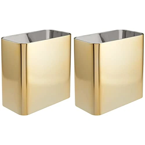 MDesign Small Rectangular Steel Trash Can, Narrow Wastebasket, Slim Garbage Container Bin, 2.4 Gallon For Bathroom, Bedroom, Kitchen, Home Office, Dorm, Recycling Waste Basket - Marble Print, Pack Of 1 13 MDesign Small Rectangular Steel Trash Can, Narrow Wastebasket, Slim Garbage Container Bin, 2.4 Gallon For Bathroom, Bedroom, Kitchen, Home Office, Dorm, Recycling Waste Basket - Marble Print, Pack Of 1 - Image 13
