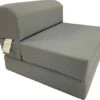 D&D Futon Furniture Gray Sleeper Chair Folding Foam Bed, Studio Guest Beds, Sofa, High Density Foam 1.8 Lbs. (6 X 36 X 70)