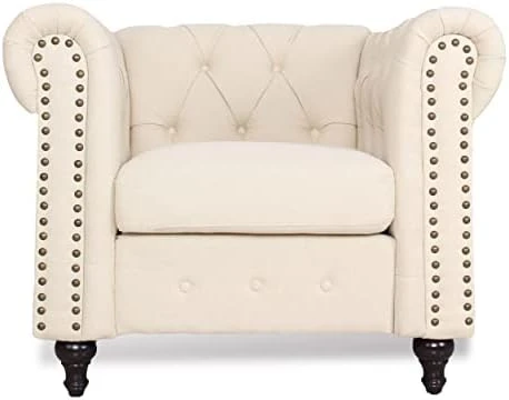 DRNCURN Chesterfield Sofa With Nail-Head For Living Room Office Sofa Set Modern Fabric Sofa Accent Tufted Chairs For Living Room 6 DRNCURN Chesterfield Sofa With Nail-Head For Living Room Office Sofa Set Modern Fabric Sofa Accent Tufted Chairs For Living Room - Image 6