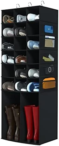 Libeder Hanging Shoe Organizer For Closet, Hanging Closet Organizers 20 Section Shoe Shelves, Space Saving Shoe Holder & Storage, Grey, 12''W×12''Dx 50''H 13 Libeder Hanging Shoe Organizer For Closet, Hanging Closet Organizers 20 Section Shoe Shelves, Space Saving Shoe Holder & Storage, Grey, 12''W×12''Dx 50''H - Image 13