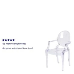 Flash Furniture Ghost Chair With Arms In Transparent Crystal -Songmics Furniture Shop 31YcFSqGvKL