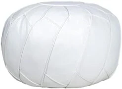 Moderner Faux Leather Pouf Unstuffed Ottoman Moroccan Footstool, Floor Footrest Cushion, Storage Solution - Natural Brown Color (Cognac, 23x11) -Songmics Furniture Shop 31YnohcgPAL. AC