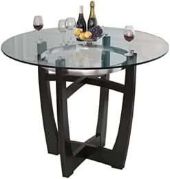 BAXMUY Dining Room Table, 48” Clear Tempered Glass Round Dining Table, With Solid Wood Base Dining Table, 31" High Modern Round Kitchen Table -Songmics Furniture Shop 31Z 4To8yqL. AC