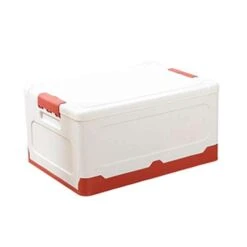 GULRUH Storage Basket, Folding Storage Box Household Storage Box Student Books Book Book Box Plastic Storage Box Dormitory Storage Box Storage Bag 47*34*23.5cm, Reinforced And Durable ( Color : Red )