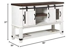 Signature Design By Ashley Valebeck Farmhouse -Dining Room Server Or Buffet, White & Brown -Songmics Furniture Shop 31Z5OJq31AL