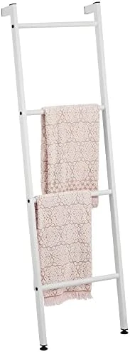 MDesign Metal Wall-Leaning Towel Ladder For Bathroom - 4-Level Decorative Ladder Rack And Towel Holder - Rustic Bath Towel Storage Stand For Modern Decor - Bathroom Towel Ladder Rack - Matte Black 13 MDesign Metal Wall-Leaning Towel Ladder For Bathroom - 4-Level Decorative Ladder Rack And Towel Holder - Rustic Bath Towel Storage Stand For Modern Decor - Bathroom Towel Ladder Rack - Matte Black - Image 13