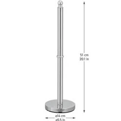 Tatkraft Ideal - Free Standing Toilet Paper Holder Stand - 20.1in (51cm) - Storage For 4 Rolls - Paper Towel Holder - Chrome Plated Steel -Songmics Furniture Shop 31ZD4va7HrL